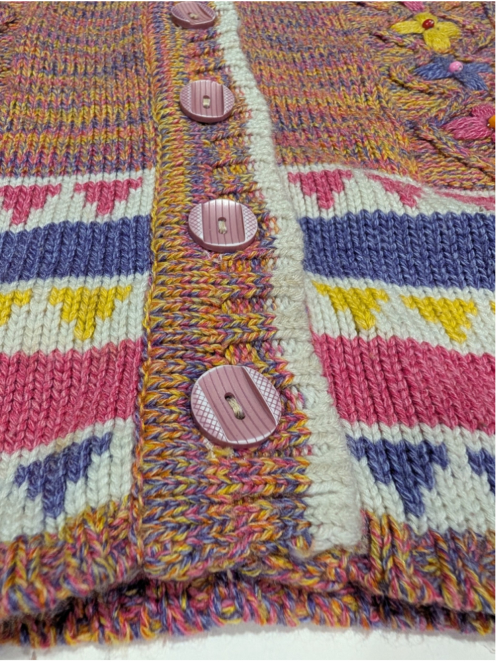 Women's KLJ Oswal Multi-color Floral Knit Cardigan Sweater - Picture 7 of 12